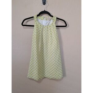 Banana Republic Halter Green Geometric Print Sleeveless Top Sz 0 Office Chic